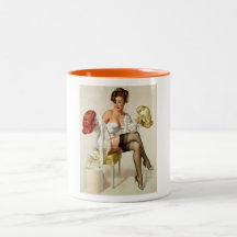 Vintage Retro Gil Elvgren Pin Up Girl Coffee Mugs