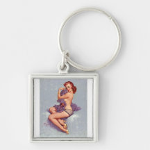 Vintage Retro Gil Elvgren Pin Up Girl Key Chain