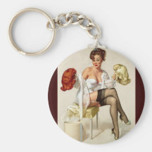 Vintage Retro Gil Elvgren Pin Up Girl Key Chain