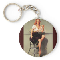 Vintage Retro Gil Elvgren Pin Up Girl Key Chains