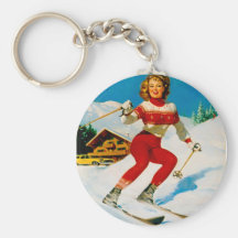 Vintage Retro Gil Elvgren Pin Up Girl Keychains