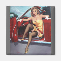 Vintage Retro Gil Elvgren Pin Up Girl Fridge Magnet