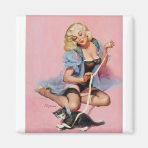 Vintage Retro Gil Elvgren Pin Up Girl Refrigerator Magnet