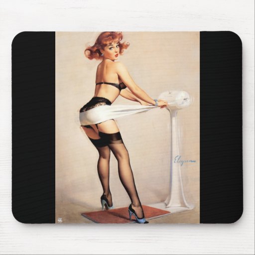 Vintage Retro Gil Elvgren Pin Up Girl Mouse Pads