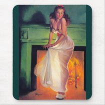 Vintage Retro Gil Elvgren Pin Up Girl Mousepads