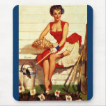 Vintage Retro Gil Elvgren Pin Up Girl mousepads