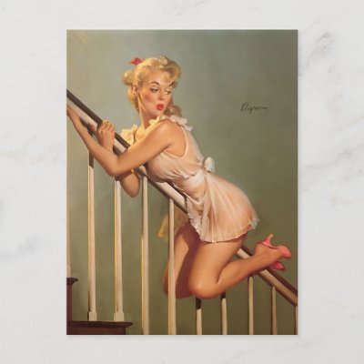  Elvgren on Vintage Retro Gil Elvgren Pin Up Girl Postcard   Zazzle Co Uk