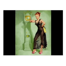 Vintage Retro Gil Elvgren Pin Up Girl Postcard