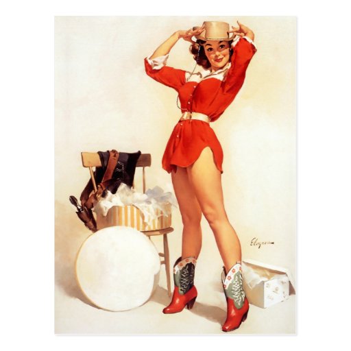 Vintage Retro Gil Elvgren Pin Up Girl Postcard Zazzle