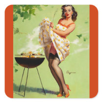 Vintage Retro Gil Elvgren Pin Up Girl Sticker