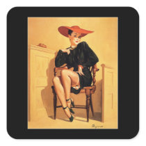 Vintage Retro Gil Elvgren Pin Up Girl Sticker