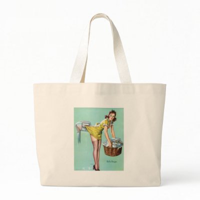 Vintage Retro Gil Elvgren Pin Up Girls Canvas Bag by vintagegiftmall