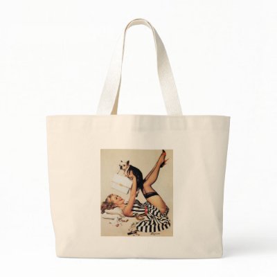 Vintage Retro Gil Elvgren Pin Up Girls Tote Bag by vintagegiftmall