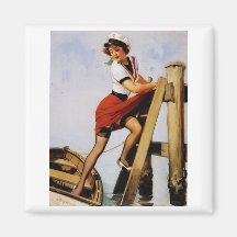 Vintage Retro Gil Elvgren Sailor Pin-up Girl Fridge Magnet