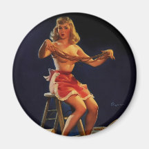 Vintage Retro Gil Elvgren Taffy maker Pinup girl Magnet