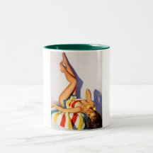 Vintage Retro Gil Elvgren telephone pin up Girl Mug