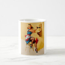 Vintage Retro Gil Elvgren telephone pin up Girl Coffee Mug