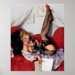 Vintage Retro Gil Elvgren Telephone Pinup girl Print