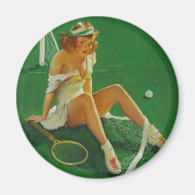 Vintage Retro Gil Elvgren Tennis Pinup Girl Refrigerator Magnets