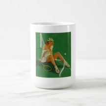 Vintage Retro Gil Elvgren Tennis Pinup Girl Coffee Mug