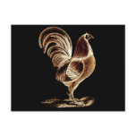 Vintage Retro Golden Rooster Altered Light Design Postcards