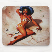 Vintage Retro Pinup Art Gil Elvgren Pin Up Girl Mousepads