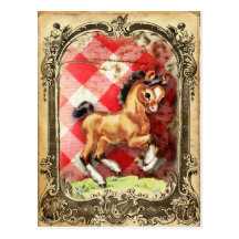 Vintage Retro Pony Postcard