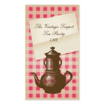 Vintage retro teapot cafe bistro business card