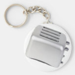 Vintage Retro Toaster Design - B&W Grey Key Chain