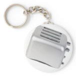 Vintage Retro Toaster Design - B&W Grey keychains