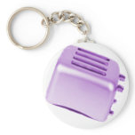 Vintage Retro Toaster Design - Purple keychains