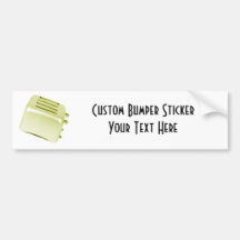 Vintage Retro Toaster Design - Yellow Bumper Sticker