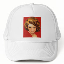 Vintage Retro Women 20s Woman's Portrait Hat