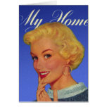 Vintage Retro Women 40s Housewife My House Card