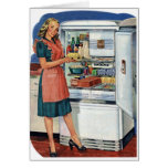 Vintage Retro Women 50s Kitchen Full Refrigerator Cards