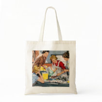 Vintage Retro Women Ad Let's Bake a Cake Tote Bag