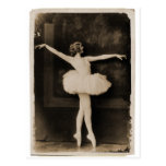 Vintage Retro Women Ballet Dancer Woman Postcard
