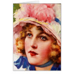 Vintage Retro Women Gibson Girl Illustration Card