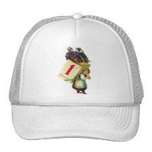 Vintage Retro Women Happy New Year Girl Mesh Hat