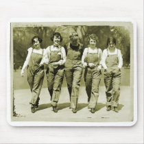 Vintage Retro Women Kitsch Jeans Overalls Girls Mousepad