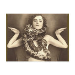 Vintage Retro Women Sideshow Snake Charmer Postcards