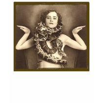 Vintage Retro Women Sideshow Snake Charmer Tee Shirt