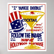 Vintage retro Yankee Doodle cocktail Posters