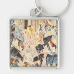 Vintage Rhapsody in Blue Art Deco Jazz Music Key Chain