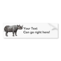 Vintage Rhino Bumper Sticker