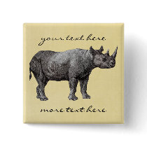 Vintage Rhino Button