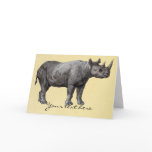 Vintage Rhino Greeting Card