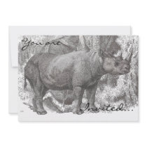 Vintage Rhino Invitations