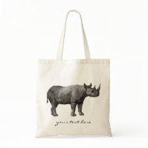 Vintage Rhino Tote Bag