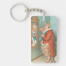 Vintage Rich Pig Key Chain